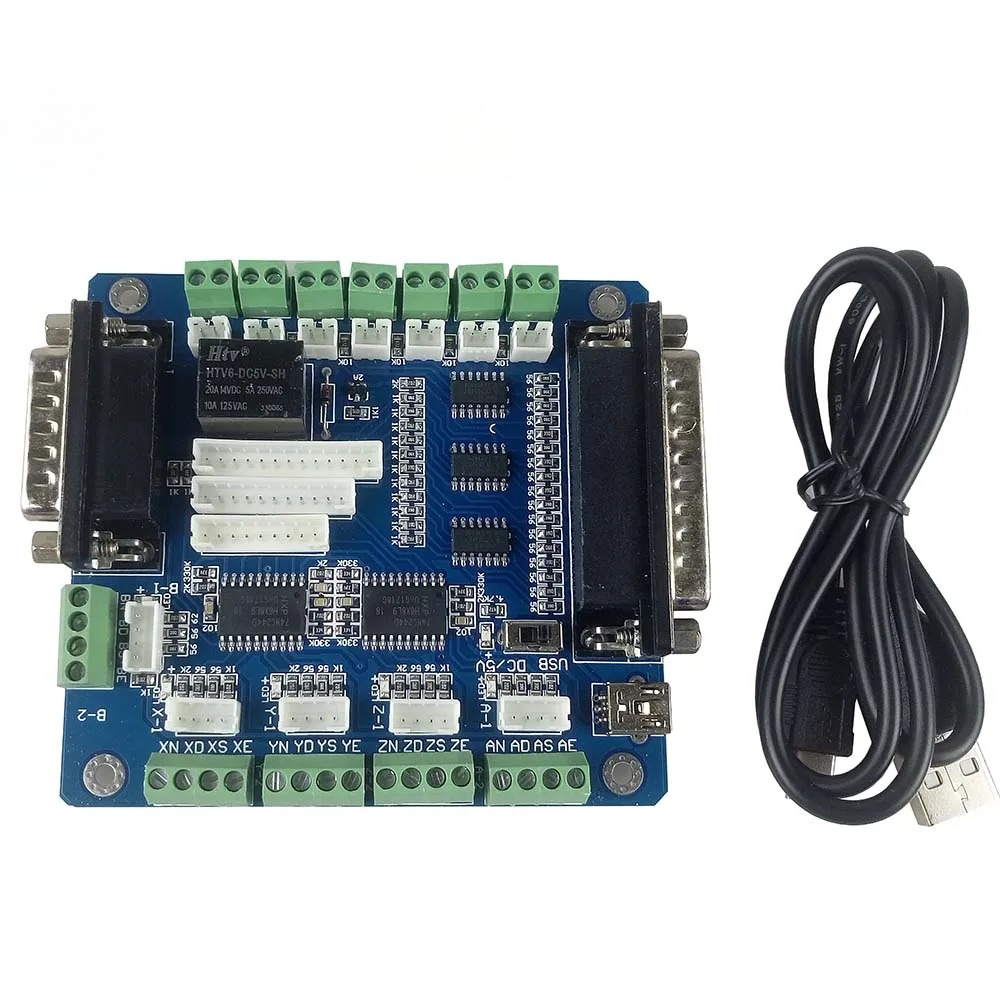 5 Axis Cnc Breakout Board Interface Mach3 - Mach3 5-Achsen-CNC-Breakout-Controller-Board für Graviermaschine mit 5-Achsen-Schnittstellenkarte